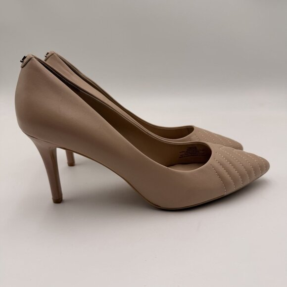 Karl Lagerfeld Shoes - Karl Lagerfeld Paris Royale Pointed Toe Pumps Beige Leather